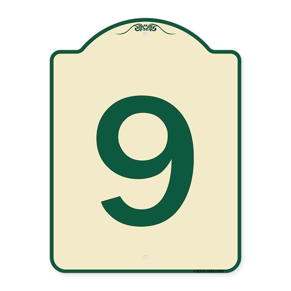 Signmission Sign with Number 9 Heavy-Gauge Aluminum Architectural Sign, 24" x 18", TG-1824-22899 A-DES-TG-1824-22899 - main